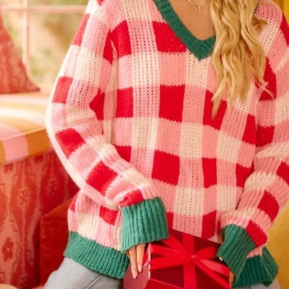 Oversized BiBi Checkered Sweater
